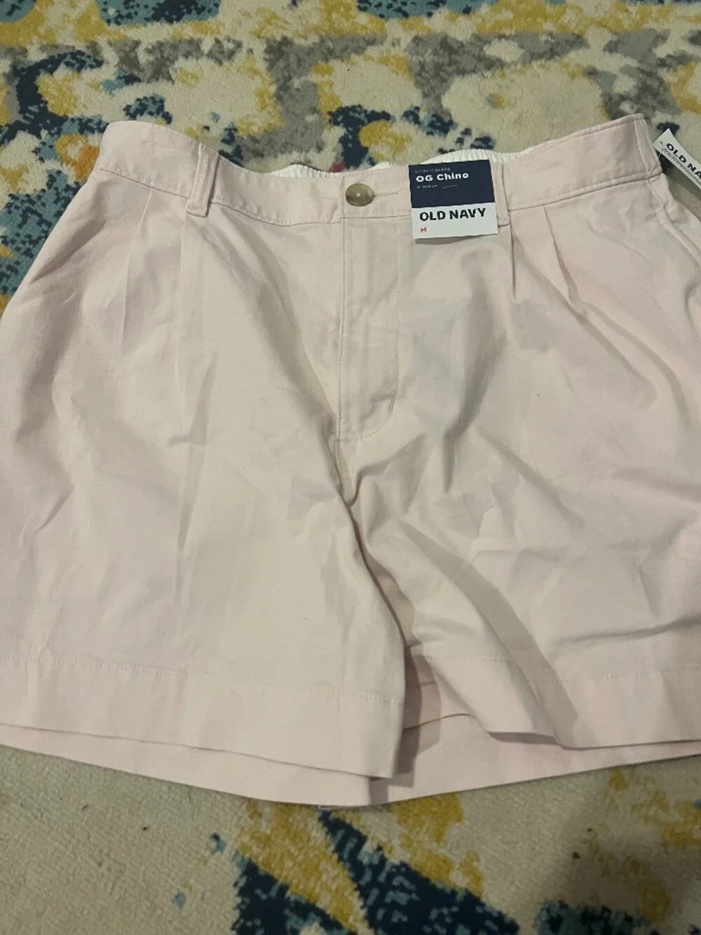 NWT Old Navy OG Chino Shorts Pink Extra High Rise Size M - Picture 1 of 5